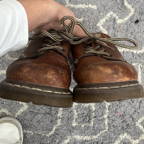 Dr. Martens Brown Leather Vintage Oxford Chunky Lace Up Boots - Picture 9 of 11